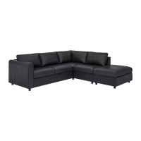 VIMLE 四人座轉角沙發, 含開放式座椅/grann/bomstad 黑色, 98x45 公分