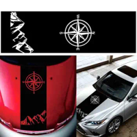 Compass Mountain Decal Hood Graphic Vinyl Car Sticker For Toyota Hilux Revo Vigo Pickup Off Road