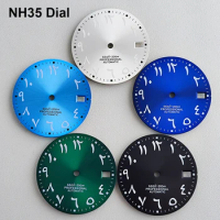 28.5mm NH35 dial Watch dial Arabic dial Ice blue Luminous dial Suitable for NH35 nh36 movement watch accessories