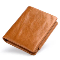 Genuine Leather Wallet Men Ridge Mens Wallet with Coin Pocket Rfid Protection Purse Slim Smart Cardh