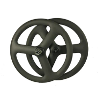Tri spoke carbon wheels 20 inch 3 spoke 451 carbon wheels 23mm width bmx carbon wheelset track wheelset free shipping