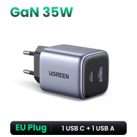 ที่ชาร์จ UGREEN GaN 35W ที่ชาร์จ USB PD3.0 QC3.0 ที่ชาร์จเร็วสำหรับ iPhone 15 14 13 Pro Samsung Xiao