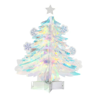 Merry Christmas Cards Christmas Tree Winter Gift Cards Christmas Decoration Stickers Laser-cut New Year Greeting Cards