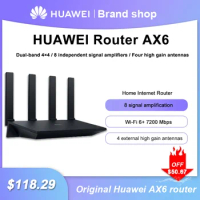 Huawei AX6 5G Router WiFi 6+ Dual-band 4K QAM 8 channel Signal Four Amplifiers 7200Mbps Giabit Router Home WIFI Internet Router