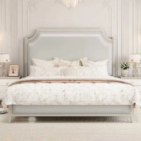 Modern Queen Bed Bases European Luxury Storage Modern White Full Size Bed Frame Platform Safe Letto Matrimoniale Furniture