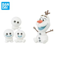 BANDAI Original Frozen Anime Figure Mini Fluffy Puffy Olaf Action Figure Toys for Boys Girls Kids Children Birthday Gifts