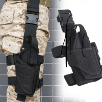 Tactical Airsoft Pistol Gun Drop Leg Thigh Holster Pouch Bag Right Hand Black