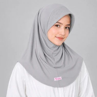 Hijab Bergo / Hijab Instan / Kerudung Geblus / Hujab Sport Abu Muda