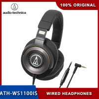 Original Audio-Technica ATH-WS1100iS Wired Earphone Portable HiFi Hi-Res Solid Bass Professional With Mic Remote Control