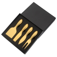 4 PCS Gold Cheese Knife Stainless Steel Gold Cheese Knife Set Kitchen Utensi Butter Knife