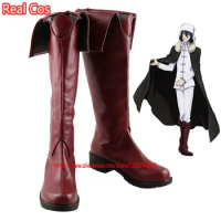 RealCos Anime Bungou Stray Dogs Fyodor D Cosplay Shoes Leather Boots For Men Women Halloween Carniva