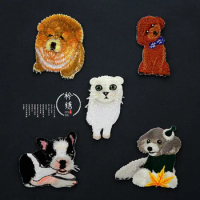 diy cartoon cat and dog animal all-match embroidery cloth stickers clothing Longchamp bags shoes children's clothing