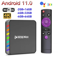 H96 MAX W2 Android 11 TV Box Amlogic S905W2 Quad Core 4G 64G Support 4K Video BT Wifi6 Voice Assistant Media Player Set Top Box