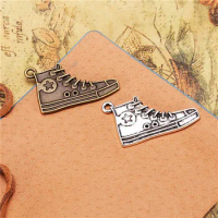 10pcs 29*18mm Running Shoe Cham Antique Silver Plated Bronze Plated Sport DIY Supplies Jewelry Accessories