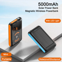 5000mAh Mini Power Bank Magnetic Wireless Powerbank for iPhone 14 13 Pro Xiaomi Huawei Samsung Portable Charger Solar Powerbank