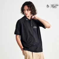 Munsingwear 企鵝牌 男款黑色彈性拉格蘭袖Polo衫 MGUP2S01