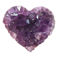 New Natural Heart Shape Amethyst Geode Natural Crystal Quartz Stone Wand Point Energy Healing Mineral Stone Rock Home Decor