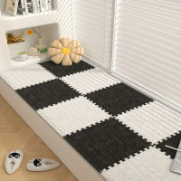10 Sheet Plush Puzzle Foam Floor Mat, Thickened Square Interlocking Carpet Fluffy Area Rug