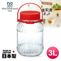 【TOYO-SASAKI GLASS東洋佐佐木】日本製玻璃梅酒瓶3L (71803-R)醃漬瓶/保存罐/釀酒瓶/果實瓶