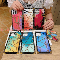 三星A52 A51 A71 A32 A72 A42菱形絢彩方形手機殼Note20x小蠻腰折疊支架保護殼iPhone12
