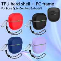 TPU PC Headphone Case Cover With Lanyard Hook Earphone Headphones Cover Coupled Snap Waterproof for Bose QuietComfort Earbuds II