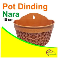 Pot Dinding Nara 18 & 20 cm plastik keranjang rotan coklat putih hitam tembok pohon bulan phalaenops