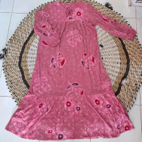 Long Dress Batik Huza Bahan Katun Premium