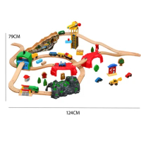 Train Track Set Mining Transportation Assembly Children's Educational Track Toy Compatible with Wooden Electric Car 1:64 PD37