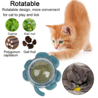 Cat Dental Care Products Rotatable Catnip Wall Ball Toy for Cats with Teeth Healthy Nutrition 360° Licking for Feline for Cats