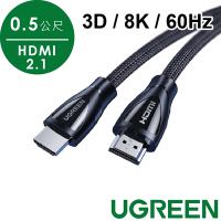 綠聯 8K HDMI2.1傳輸線 面網編織版 (0.5公尺)