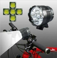 超亮5燈T6自行車燈USB充電前燈頭燈L2強光LED單車燈騎行配件裝備