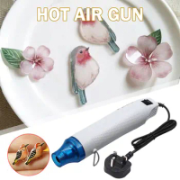 230V Mini Heat Gun 300W Handheld Heat Gun Fast Heat Portable with Supporting Seat for DIY Shrink Plastic Rubber Stamp
