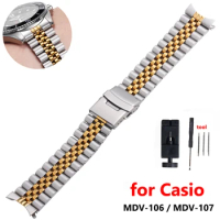 Watch Strap for Casio MDV-106 MDV-107 2784 Watchband 316L Stainless Steel Bracelet Men's Accessories 22mm
