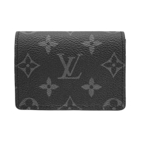 Louis Vuitton LV路易威登 Envelope 帆布字花名片夾(M12874-黑灰)