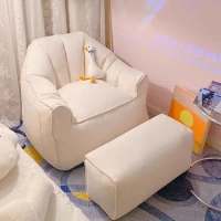 Single Comfy Lazy Bean Bag Sofa Auvents Small Reading Relaxing Sleeper Bean Bag Sofa Comfortable Chaise Lounges Furniture HDH
