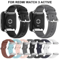 Replacement Leather Watch Strap New Wristband Leather Bracelet Buckle Accessories Watchband for Redmi Watch 3 Active Smart Watch