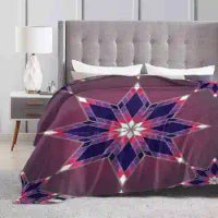 Morning Star Circle ( Purple ) Super Warm Soft Blankets Throw On Sofa / Bed / Travel Melvin War Eagle Culture Native Art Native