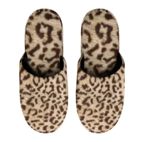 Leopard Print (6) Warm Cotton Slippers For Men Women Thick Soft Soled Non-Slip Fluffy Shoes Indoor House Slippers Hotel