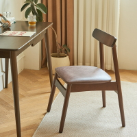 北歐椅子實木餐椅家用椅子靠背椅書桌椅現代簡約餐桌椅凳子牛角椅