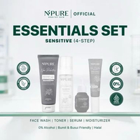 NPURE Essential Skincare Set (4-Step)- Face Wash+Toner + Serum + Moisturizer / Cica Acne - Marigold 