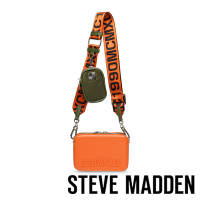 STEVE MADDEN-BSACHA 立體相機粗背帶子母包-橘綠色