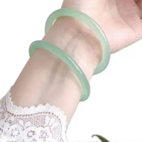 Natural Thin Bracelet Handcarved Bracelets Women Jewelry Imitation Natural Jade Glass Bangles for Women