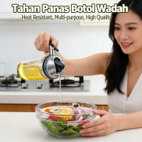 Koleksi Botol Kaca Dapur Modern: Tempat Minyak 500ml, Botol Bumbu 250ml, Kecap 300ml, Cuka 500ml, Es