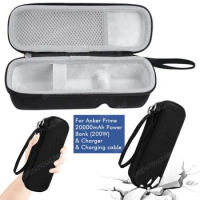 Carrying Case Waterproof Hard Travel Case EVA with Hand Rope &amp; Carabiner Hardshell Case for Anker Prime Power Bank 20000mAh 200W