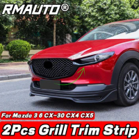 For Mazda Grille Strip Trim Glossy Black Grill Trim Cover For Mazda 3 Axela 6 Atenza CX-30 CX4 CX5 Body Kit Modification Part