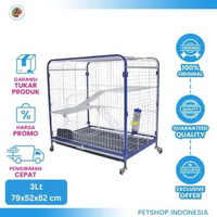 Kandang 3 Lantai 79x52x82cm C-221 - Kandang Kucing Besi Bertingkat
