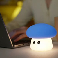 蘑菇燈六一兒童禮物可愛LED拍拍燈USB充電矽膠小夜燈