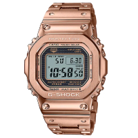 【CASIO 卡西歐】G-SHOCK太陽能電波藍牙電子錶/玫瑰金色(GMW-B5000GD-4)