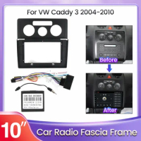 Car Radio Frame Fascia Adapter Canbus Box for VW Volkswagen Caddy 2K 3 2004 -2010 Android 2 Din Stereo Dash Fitting Panel Kit