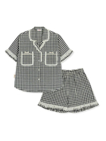 เชตชุดนอนผู้หญิง รุ่น Black Tartan Women Pajamas Set by Skinn intimate